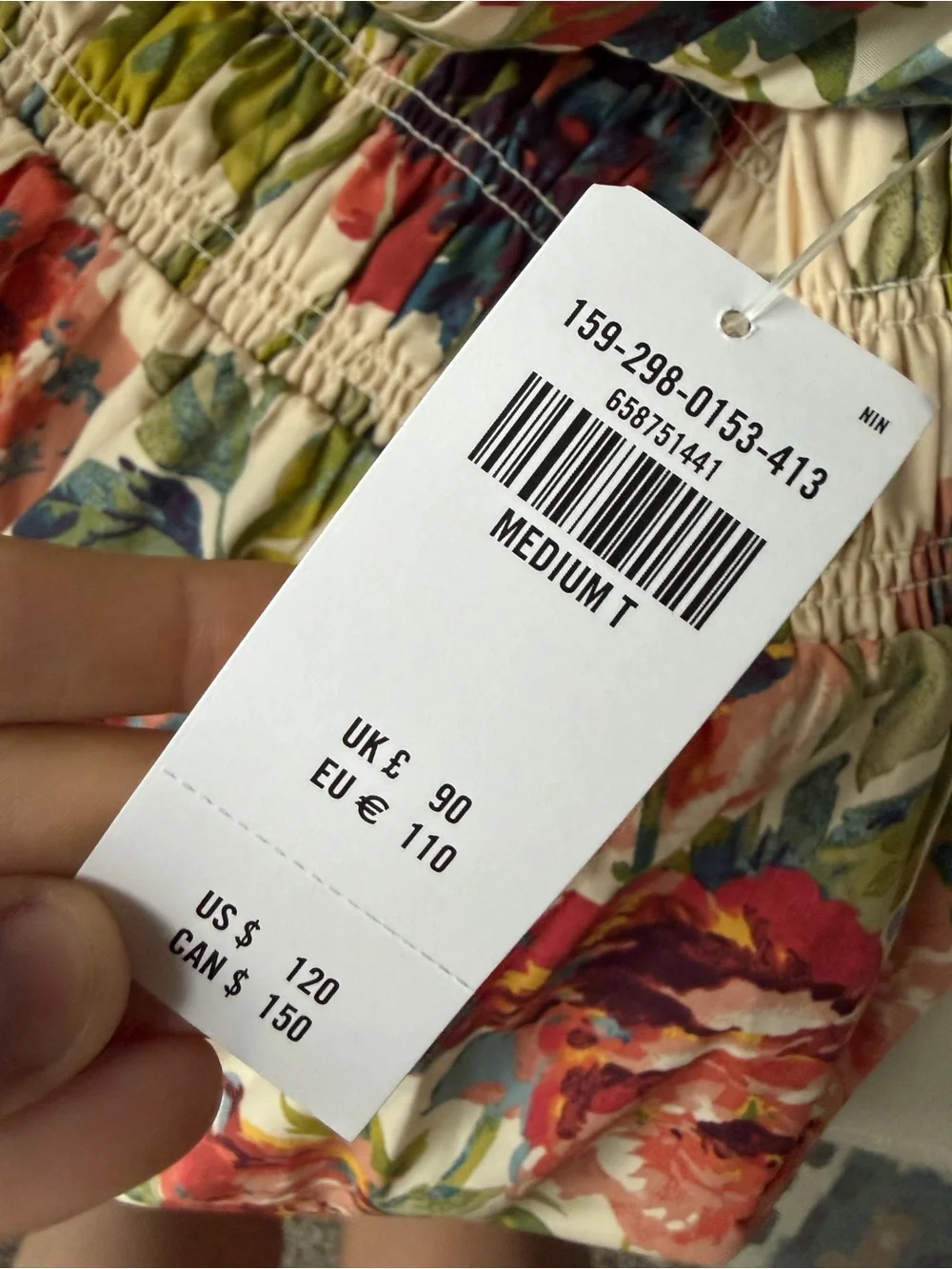 Abercrombie Floral Puff-Sleeve Midi Dress in Cream and Pink